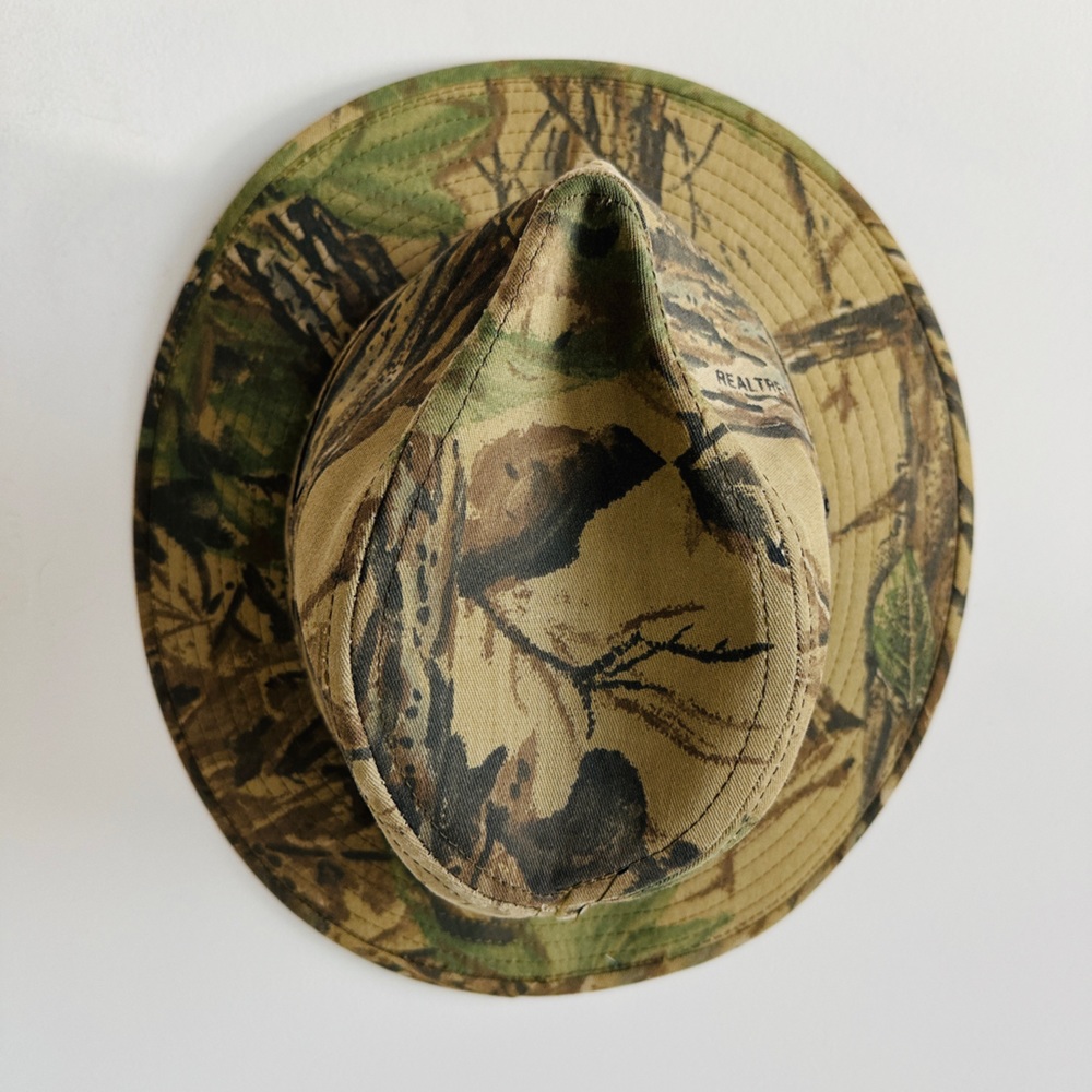 Real Tree Camo Print Army Structured Fedora Brim … - image 4